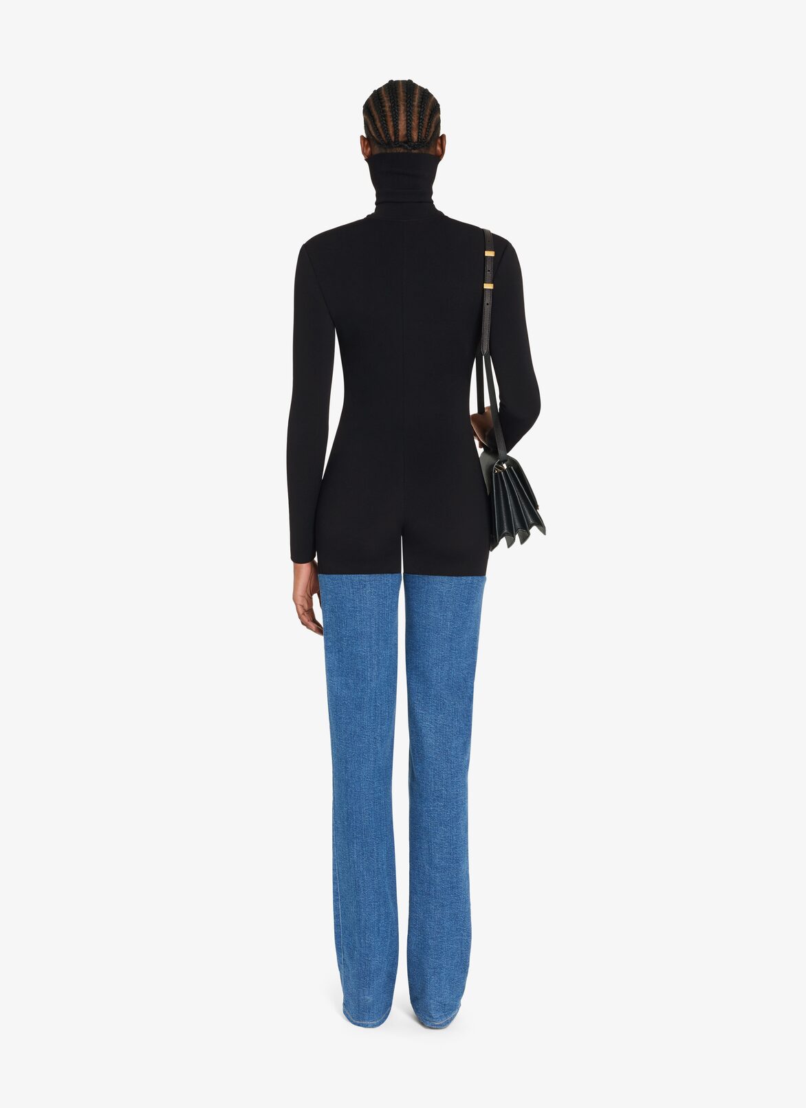 Bi-fabric full Bodysuit ALAÏA BLUE JEANS BI-FABRIC FULL BODYSUIT